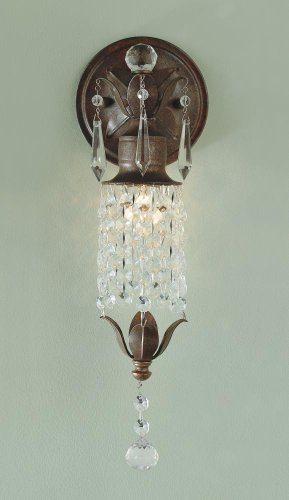 Murray Feiss WB1216BRB Maison De Ville Collection 1-Light Wall Sconce, British Bronze Finish with Prismatic Glass Crystals