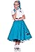 Hip Hop 50's Shop 1950s Adult 4 Piece Poodle Skirt Costume Outfit for Women with Accessories (glasses, socks, scarf) (XSmall/Small, Teal)