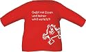 Baby / Kinder T-Shirt langarm mit Druck Gebt mir ESSEN und keiner wird verletzt / Größe 60 - 152 in 6 Farben