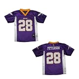 Youth / Boys NFL Minnesota Vikings Patrick Peterson #28 Athletic Comfortable Fit Short Sleeve Jersey Shirt - Purple (Size: L/14-16 )