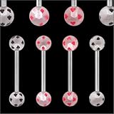 Diamond Printed Acrylic and 316L Surgical Steel Barbell - 14G - 5/8