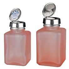 Menda 4oz Pure Touch and 6oz One Touch Square Frosted Glass Bottles Kit with Stainless Steel Closure