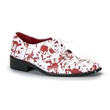 Blood Splatter Mens Shoe Theatre Costumes Shoes White Red