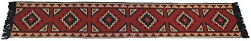 Southwest Tribal Woven Red Tan Brown Diamond Table Runner
