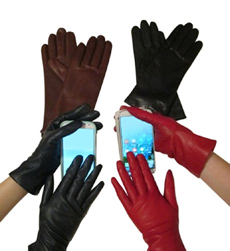 FOWNES Women's Cashmere Lined Conductive Leather Smart Gloves