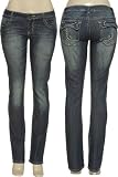 SPOON Stretch 'Dirty Wash' Skinny Jeans W Embroidered Pockets [08SJ684STS] - Blue 400