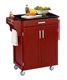 Home Styles Create-a-Cart Red Cabinet with Black Granite Top 32.5x18.75x36-in.