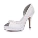 Top Quality Satin Upper High Heel Peep-toes With Sequin Wedding Bridal Shoes,Ivory,Size 7.5 US