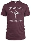 Vintage Distressed Cincinnati Figure Skating Tri-Blend T-Shirt, Cranberry, L