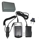 HQRP Replacement {COMBO} Premium Charger Set + Battery for Canon EOS 350D 400D XT XTi and PowerShot G7 G9 Digital Camera plus HQRP Euro Plug Adapter