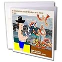 Londons Times Funny Society Cartoons - Another Shrimp On The Barbie - Greeting Cards-12 Greeting Cards with envelopes