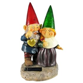 Sweetheart Garden Gnome Couple Solar Light Statue