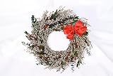 White Lavender Wreath with Eucalyptus and Rosehips - Organic