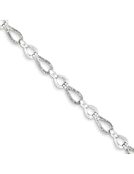 Genuine .925 Sterling Silver Rhodium Plated Diamond Teardrop Link Bracelet 8.7 Grams . 100% Satisfaction Guaranteed.