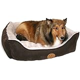 Best Pet Supplies Faux Leather Square Bed, X-Large, Dark Brown (XL)