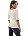 PattyBoutik Women's Crochet Lace Inset Elbow Sleeve Blouse