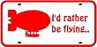 BLIMP LICENSE PLATE sign * street plane