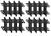 Lionel Ready-to-Play Straight Track Pack, 6-1/4”, 12 pieces, Black