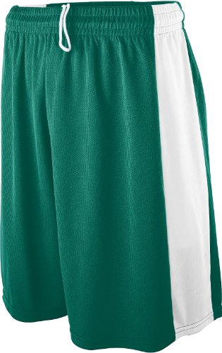 Augusta Sportswear Ladies Wicking Mesh Game Short, Dark Green White, Medium