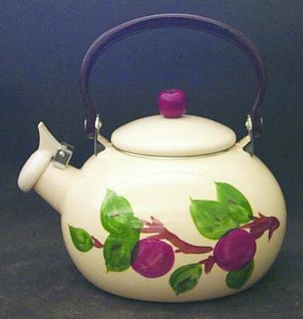 "Franciscan Apple (China, Apple Backstamp) Metal Kettle with Lid, Fine China"