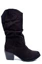 Forever Link FAUX SUEDE WESTERN SCRUNCHED DESIGN BOOTS Shoes