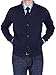 Luciano Natazzi Mens Mock Neck Ribbed Long Sleeve Cardigan Sweater Relaxed Fit