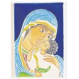 Handmade Decorative Madonna Tile From Italy