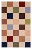Contemporary Area Rug, 828 Mirage Collection Beige, Multi Checkerboard
