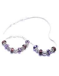 Dreams Come True Charm Bracelet and Necklace Gift Set Girls Pandora Style