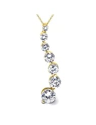 Bling Jewelry 14K Gold Vermeil Love Journey CZ Silver Pendant Necklace 16in