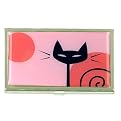 Swirl Tail Kitty Business Card Case - Pink