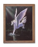 Magical Pegasus Kids Room Fairy Fantasy Home Decor Wall Picture Oak Framed Art Print