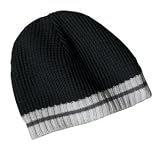 NEW District Threads - Waffle Beanie with Ribbed Edge Black/Chrome/Graphite-OSFA