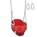 Swing Set Stuff Highback Full Bucket (Red) with Chains and Hooks and SSS Logo Sticker