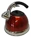 from The Emporium Kitchen Funky Retro Dark Red Whistling Kettle - 2.7 Litre Stainless Steel