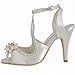 Elegantpark Women High Heel Pumps Peep Toe Pearls Straps Evening Prom Bridal Wedding Sandals