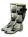 Couture Discount Damenstiefel Gummistiefel Regenstiefel Kariert Schwarz (GST5)
