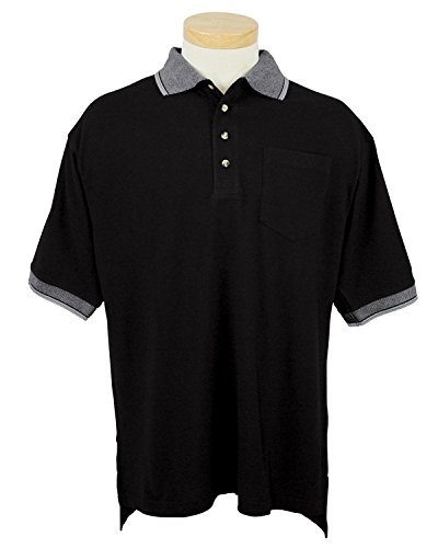Men's 100% Cotton Short Sleeve Jacquard Pique Knit Polo Shirt (7 Color, XS-6XLT)