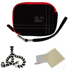 RED Aero Bumb Travel Protection Slim Soft Micro-Suede Cover Carrying Sleeve Case Smart Design with Extra Accessory Pocket For Canon PowerShot IXUS 110 IS ELPH SD960 IS IXY 510 IS ( PC1356 ) / 990 IS ELPH SD970 IS IXY 830 IS ( PC1357 ) / 120 IS ELPH SD940 IS IXY 220 IS ( PC1430 ) / 200 IS ELPH SD980 