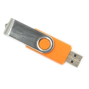 2GB USB2.0 Flash Memory Drive Thumb Stick Swivel Design Orange