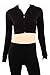 Musa Women's Zip Up Solid Cropped Hoodie