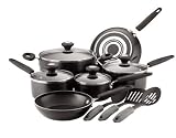 SilverStone by Farberware Culinary Colors 13-Piece Cookware Set, Metallic Black