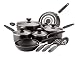 SilverStone by Farberware Culinary Colors 13-Piece Cookware Set, Metallic Black