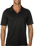 Alo Men's Short Sleeve Mini Thermal Performance Polo. M1008 - Large - Black / Slate
