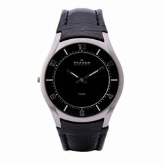 Skagen Herrenarmbanduhr Slimline Titan Leder 619XXLTLB