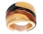 Yellow Tones Italian Murano Glass Ring, Size 6