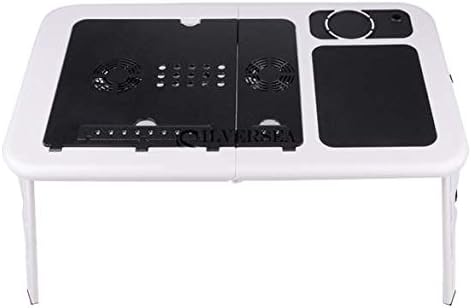 E-stand Folding Laptop Table - Sturdy Portable Lap Desk with Cooling Fans - iPad Notebook Tablet Book Stand