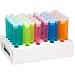 50 Piece Assorted Color Plastic Test Tube Set with Caps and Cardboard Rack