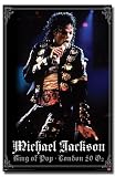 Michael Jackson Commerative Poster King of Pop London Wearing Black with Gold Suit RP5234 22x34