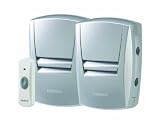 Friedland Evo D430EM Wire Free 50 m Silver Plug-in Door Chime Twin Pack and Bell Push
